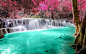 General 1920x1200 waterfall forest colorful nature Thailand trees landscape pink turquoise white tropical river ponds leaves