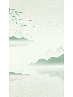 水墨山川 绿色系背景图中国风简约设计 - 小红书