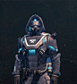 Destiny - TTK April Update - Hunter - Spektar, Ian McIntosh : Brand new armor set I created for the hunter designed to keep your guardian nice and warm in snowy conditions!  Features include Chroma customization, digital goggle display, fur trim, and warm