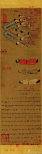 《中國十大傳世名畫》7 —— 唐閻立本《步輦圖》，絹本設色，38.5 × 129.6 釐米，現藏故宮博物院。