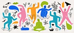 现代抽象元素集，最小设计，矢量插图。