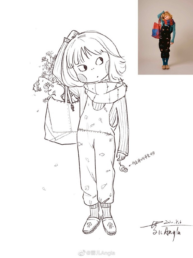 又集齐了儿插速写九宫格，可以召唤色稿了
...