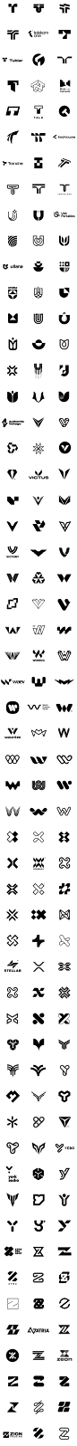 精选字母Logo设计全集 (T-Z）,字母LOGO ,简约LOGO ,标志 ,logo设计 ,品牌视觉符号 ,图标设计