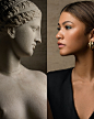 Photo shared by Lancôme Official on August 29, 2023 tagging @zendaya, and @museelouvre. May be an image of 1 person, makeup, bust, sculpture and statue.