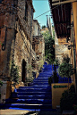 蓝色阶梯小路，希腊