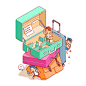 ISORHYMETRIC 1 : A personal project that used unrelated random words to create a rhyme with isometric illustration. FYI, rhyme is a words that have same last sound but different meaning. Hence, by combining those random words into isometric was so much ch