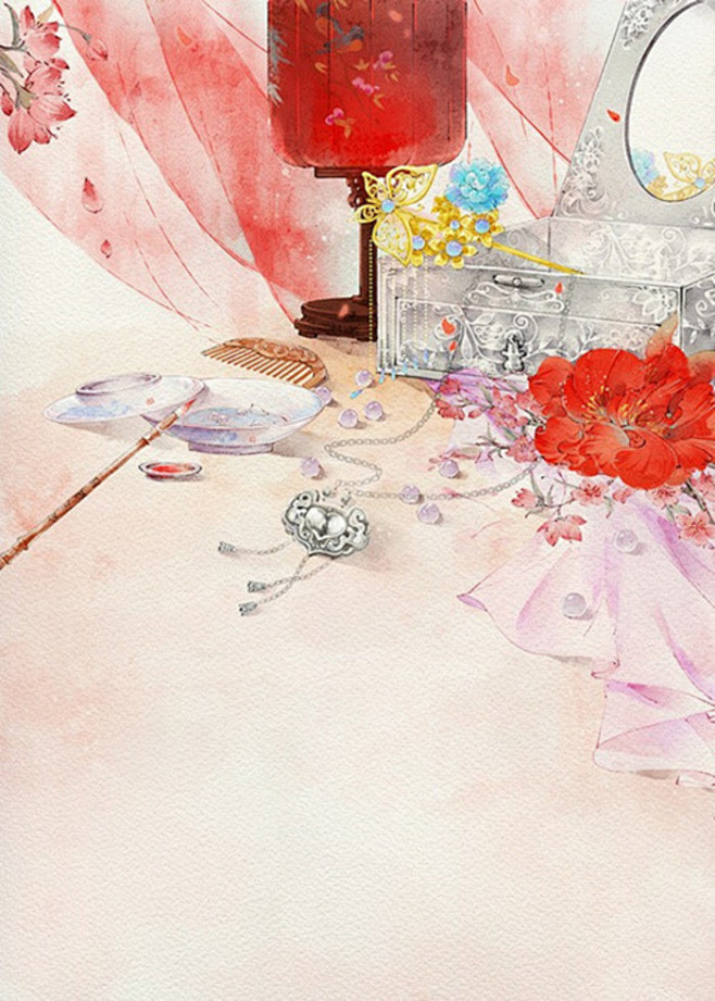 古风素材背景『点缀宫妆面』