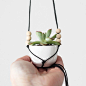 MORE COLORS // Mini Hanging Planter with Cup / Modern Macrame Planter盆栽