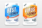 Disinfectant and cleaner labels template design set Free Vector