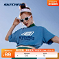 Skechers斯凯奇t恤情侣款透气上衣男潮流体恤圆领运动宽松短袖女-tmall.com天猫
