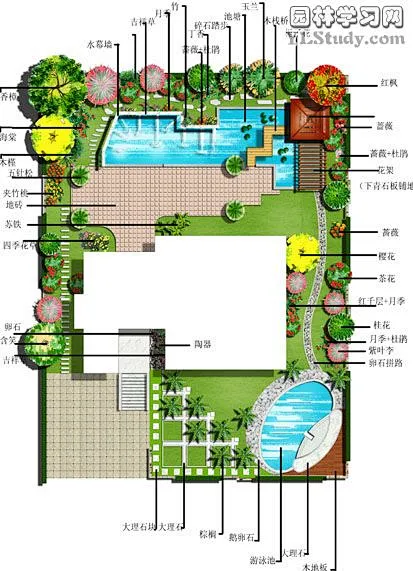 庭院景观设计平面图-花瓣网