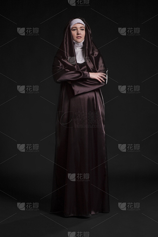 修女,垂直画幅,美,女人,灵性,可爱的,美人,全身像,人