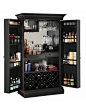 695142 Howard Miller Black Distressed Wine Bar Cabinet: 