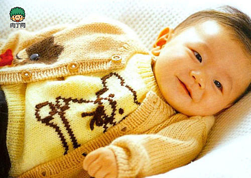 男儿童毛衣编织花样小熊背心和对襟毛衣
