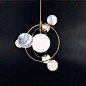 Art Deco Earth Gold LED luminaire 110V 220V LED Gold Pendant Lights Lamp 7/13 Glass ball Hanging Light For Bedroom Living room
