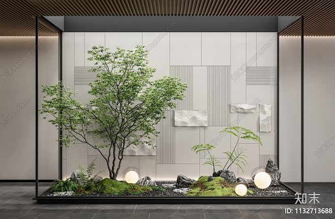 现代室内景观造景3D模型下载【ID:11...
