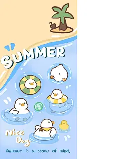夏日清凉壁纸｜蜡笔小新游泳壁纸