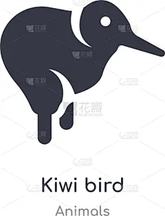 分离着色,无翼鸟,图标,可爱的,白色,创造力,自然,野生动物,现代,设计