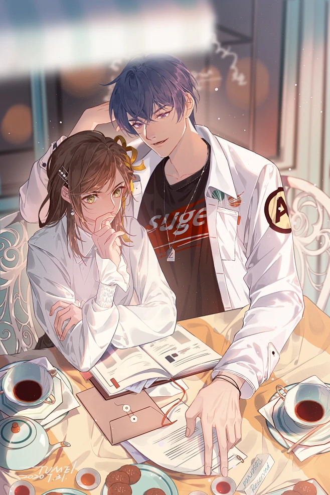 小狐兔美TUMEII的插畫 - pixiv : 未定事件簿图片_多人构图（双人构图）图片素材-花瓣网