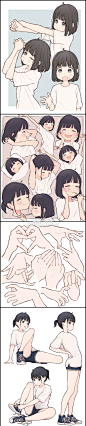 433动漫CG原画美术参考素材 川口イッサ人物体操动作速写线稿插画-淘宝网