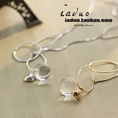 韩国进口 NUANCE 金属圈爱心水晶球 项链/耳钉 KX093-淘宝@北坤人素材