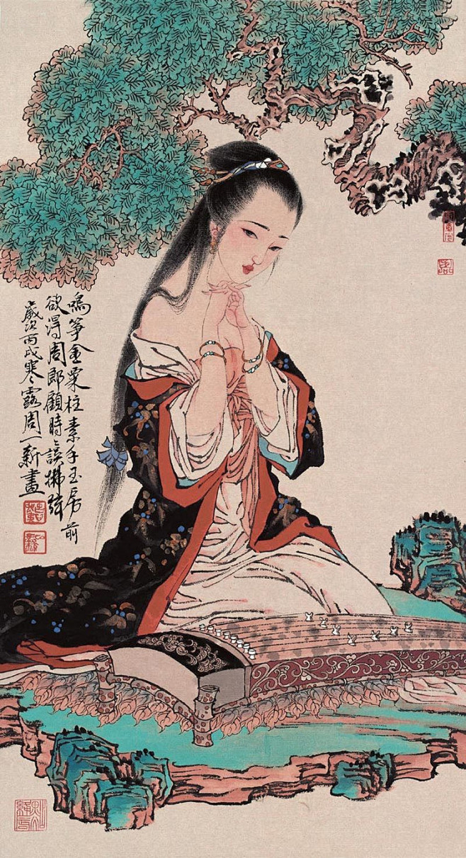 鸣筝金粟柱，素手玉房前。欲得周郎顾，时时...