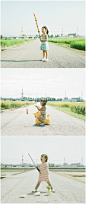 日本摄影师Nagano Toyokazu用胶片机和奇趣道具记录下自家小女儿的欢乐成长历程
