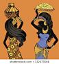 Portfolio de IVANCHINA ANNA sur Shutterstock Pretty Black, Beautiful Black Women, African Women, African Art, Drawing Stencils, Floral Vintage, Shrink Art, Nike Wallpaper, Egyptian Goddess