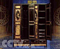 金漆木雕衣柜（一对）--红木古典家具网