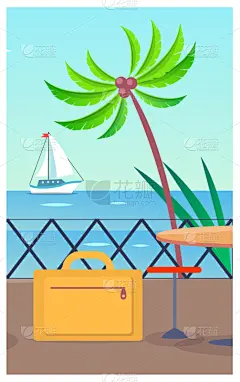 行李,商务旅行,旅途,商务,手提箱,模板,船,夏天,天空,离开