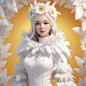 A_lovely_girl_dressed_in_snow-white_feather_like_clothes_with_a_sunny_flower_background_3d_render_blender_seed-0ts-1696919434_idx-0