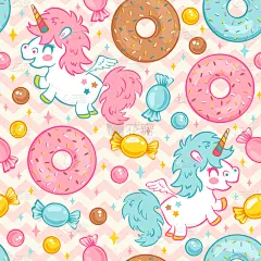 可爱的,独角兽,四方连续纹样,蛋糕,纺织品,食品,壁纸,小马,多纳圈,人的牙齿