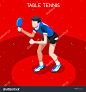 Olympics. Table Tennis Player Athletes.Vector Olympic Sports Rio 2016. Table Tennis Rio 2016. Olympic Games Athlete Illustration.Olympics Brasil 2016 Icon. Brazil Table Tennis Player Match Competition-人物,运动/娱乐活动-海洛创意(HelloRF)-Shutterstock中国独家合作伙伴-正版素材在线交易