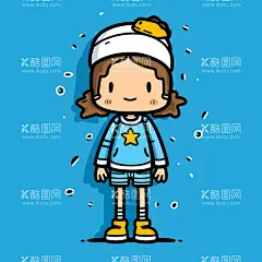 蓝色简笔画动漫人物  - 源文件下载【酷图网】约人物,绘画人物,简笔人物,人物形象设计,日常生活插画,工作插画,工作场景,生活场景,线条绘画,青年形象,人物图库,生活人物,人物漫画,漫画人物,卡通人物,手绘人物,女孩,手绘女孩,卡通女孩,女孩插画,女人插画,蓝色,白色帽子