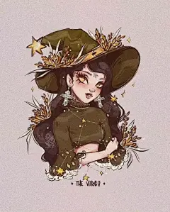 【插画分享】.03 画师： 百变女巫 十二生肖系列 画作分享来自澳大利亚插画师Roytheart #插画分享 #插画系列 #奇幻 #欧美风 #复古风 #花舞 #女生头像 #分享喜欢 #女巫 #头像 #十二生肖 图源网络