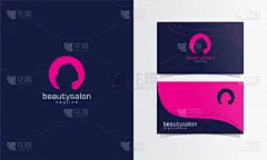 beauty salon logo mark with business card