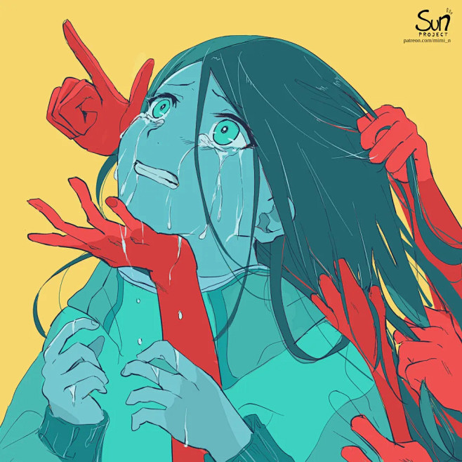 mimin活泼色彩之下的阴郁暗示哪一张能刺痛你插画分享