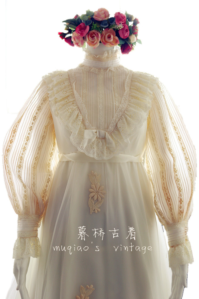 美国代购直邮VINTAGE维多利亚玻璃纱...