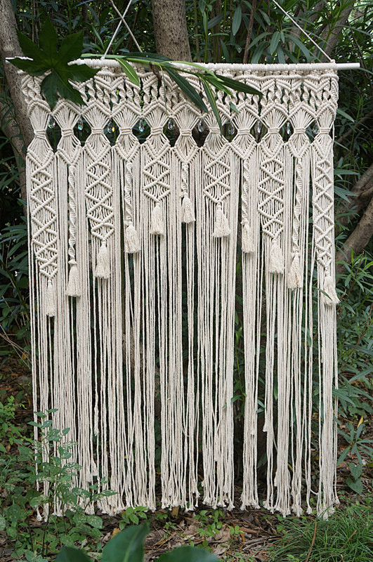 Macrame 波西米亚手工挂毯 绳编挂...