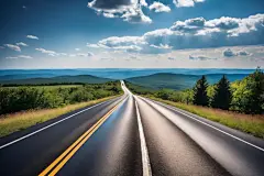 公路弯道蓝天白云高速公路摄影图