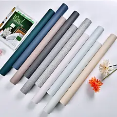 pvc防水型墙纸自粘温馨卧室宿舍墙面贴纸装饰翻新贴纯色素色壁纸-淘宝网