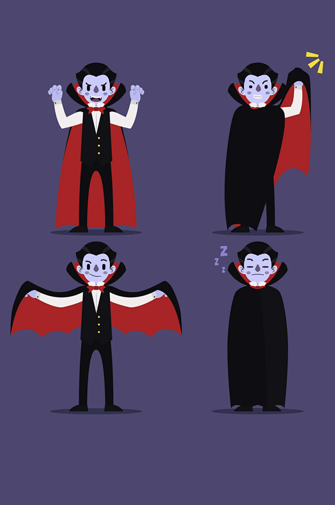 4款创意吸血鬼设计矢量素材