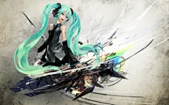VOCALOID，初音未来，青色头发，漂亮女战士，初音未来桌面壁纸