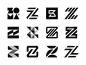 Z letter monogram geometric minimal logo design inspiration ideas for modern business luxury and sport branding presentation
