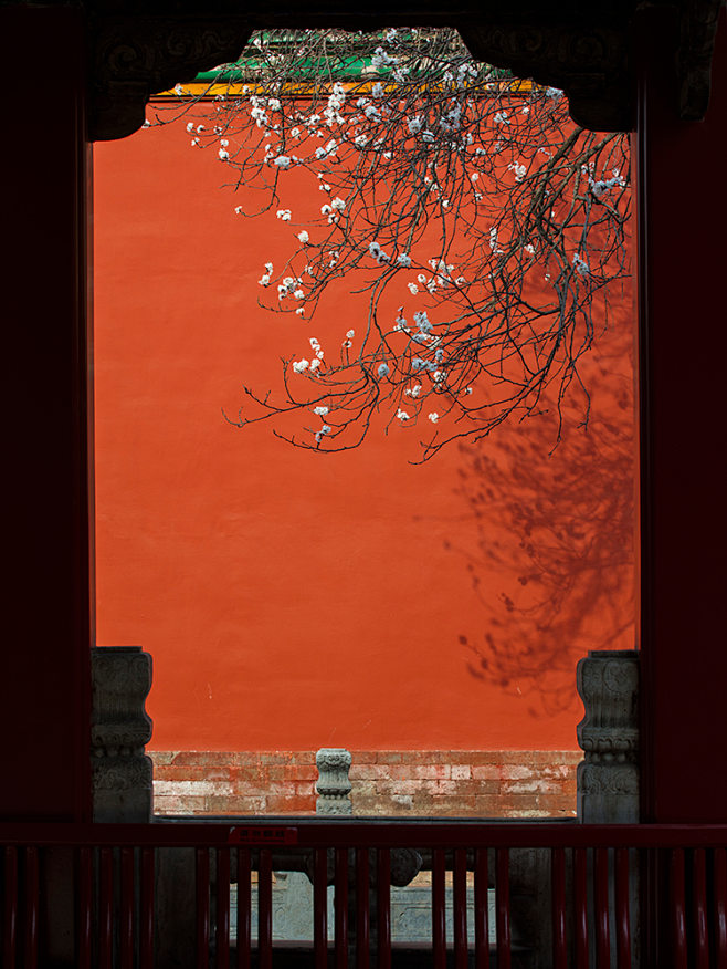 复古中式中国风故宫红墙屋檐高清背景图片设...