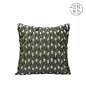 北欧现代简约手工编织抱枕样板房绿色皮革手工编织靠枕方枕