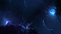 General 3840x2160 nebula space blue stars 3D
