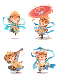 卡通可爱仙女虎年老虎素材