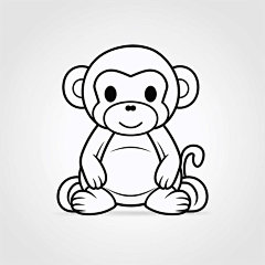可以卡通猴子素材图AI图