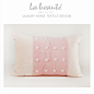 原创设计儿童房粉色绑带雏菊花朵珍珠腰枕样板间靠包设计师抱枕